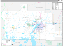 Calcasieu Parish (County), LA Digital Map Premium Style