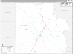 Caldwell Parish (County), LA Digital Map Premium Style