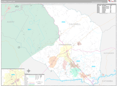 Caldwell County, NC Digital Map Premium Style