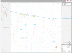 Callahan County, TX Digital Map Premium Style