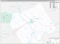 Carroll County, VA Digital Map Premium Style