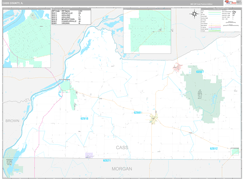 Cass County, IL Digital Map Premium Style