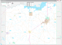 Cass County, TX Digital Map Premium Style