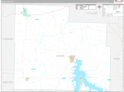 Cedar County, MO Digital Map Premium Style