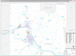 Chemung County, NY Digital Map Premium Style