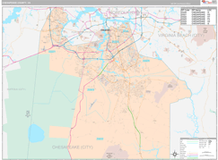 Chesapeake County, VA Digital Map Premium Style