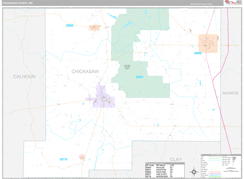 Chickasaw County, MS Digital Map Premium Style