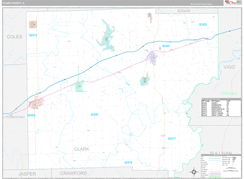 Clark County, IL Digital Map Premium Style