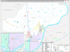Clark County, IN Digital Map Premium Style