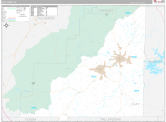 Clay County, AL Digital Map Premium Style