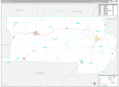 Clay County, AR Digital Map Premium Style