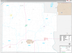Clay County, IL Digital Map Premium Style