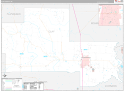 Clay County, MS Digital Map Premium Style