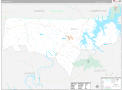 Clay County, TN Digital Map Premium Style