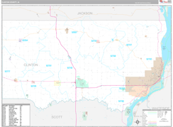 Clinton County, IA Digital Map Premium Style