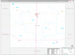 Cloud County, KS Digital Map Premium Style