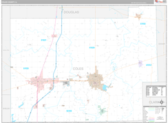 Coles County, IL Digital Map Premium Style