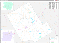 Comanche County, TX Digital Map Premium Style