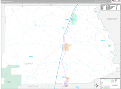 Copiah County, MS Digital Map Premium Style