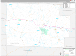 Coshocton County, OH Digital Map Premium Style