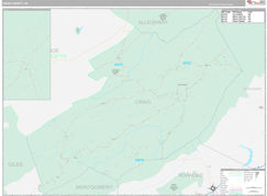 Craig County, VA Digital Map Premium Style