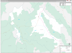 Custer County, ID Digital Map Premium Style