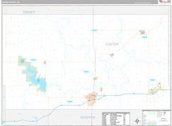 Custer County, OK Digital Map Premium Style