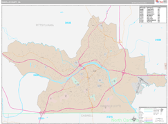Danville County, VA Digital Map Premium Style