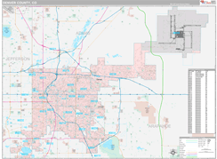 Denver County, CO Digital Map Premium Style