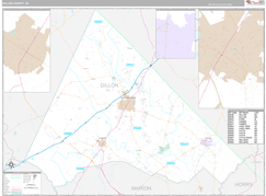 Dillon County, SC Digital Map Premium Style