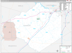 Dinwiddie County, VA Digital Map Premium Style