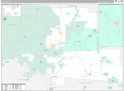 Elk County, PA Digital Map Premium Style