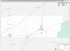 Escambia County, AL Digital Map Premium Style