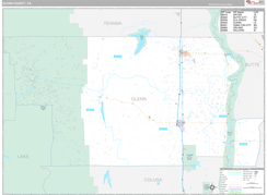 Glenn County, CA Digital Map Premium Style