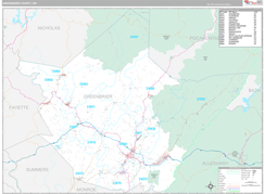 Greenbrier County, WV Digital Map Premium Style