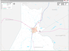 Greensville County, VA Digital Map Premium Style