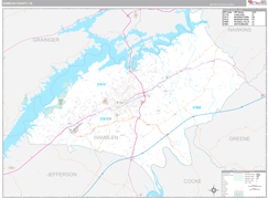 Hamblen County, TN Digital Map Premium Style