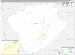 Harrison County, KY Digital Map Premium Style