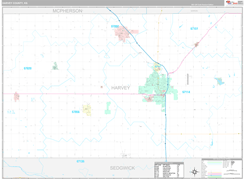 Harvey County, KS Digital Map Premium Style