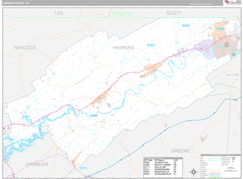 Hawkins County, TN Digital Map Premium Style