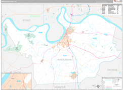 Henderson County, KY Digital Map Premium Style