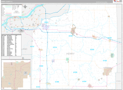 Henry County, IL Digital Map Premium Style