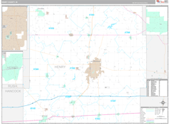 Henry County, IN Digital Map Premium Style
