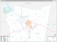 Henry County, VA Digital Map Premium Style