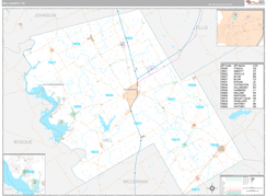 Hill County, TX Digital Map Premium Style