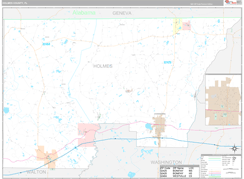 Holmes County, FL Digital Map Premium Style