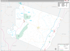 Holmes County, MS Digital Map Premium Style