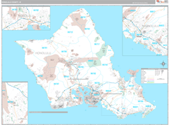 Honolulu County, HI Digital Map Premium Style