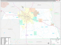 Houston County, AL Digital Map Premium Style