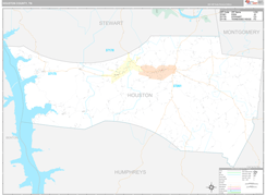 Houston County, TN Digital Map Premium Style